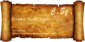 Czeke Szénia névjegykártya